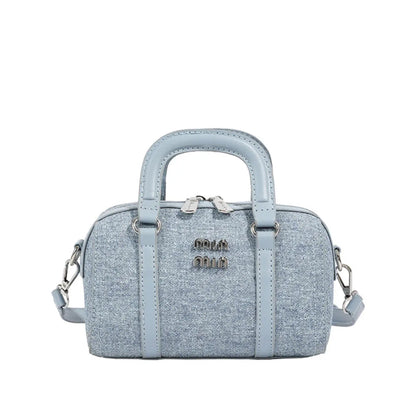 Fashion New Boston Denim HandBag For Women Single Shoulder Crossbody Barrel Satchel Handle Shoulder Bags