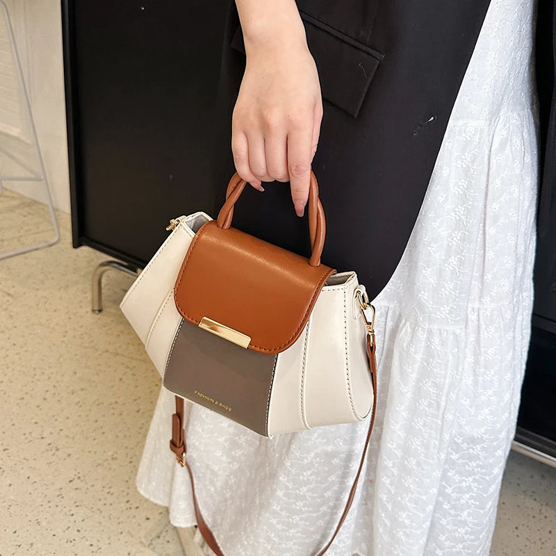 High Quality Soft Leather Handbag Women Luxury Purses Female Bag Designer Patchwork Ladies Shoulder Crossbody Bag Sac A Main New