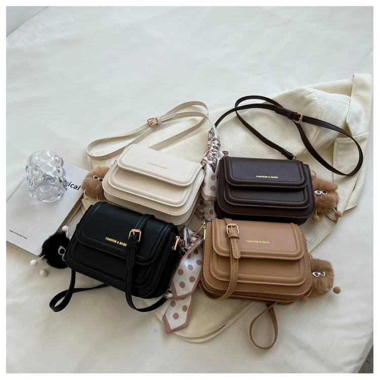 Leather Shoulder Bag Purse for Women - Fashion Crossbody Bags Underarm Bag Small Square Satchel Handbag