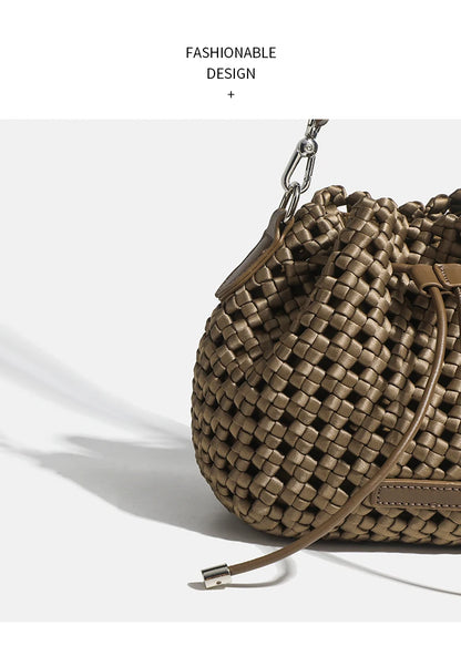 Tote bag woman Bucket bag handbags for women Nylon underarm purse European-style hand-woven bag for women