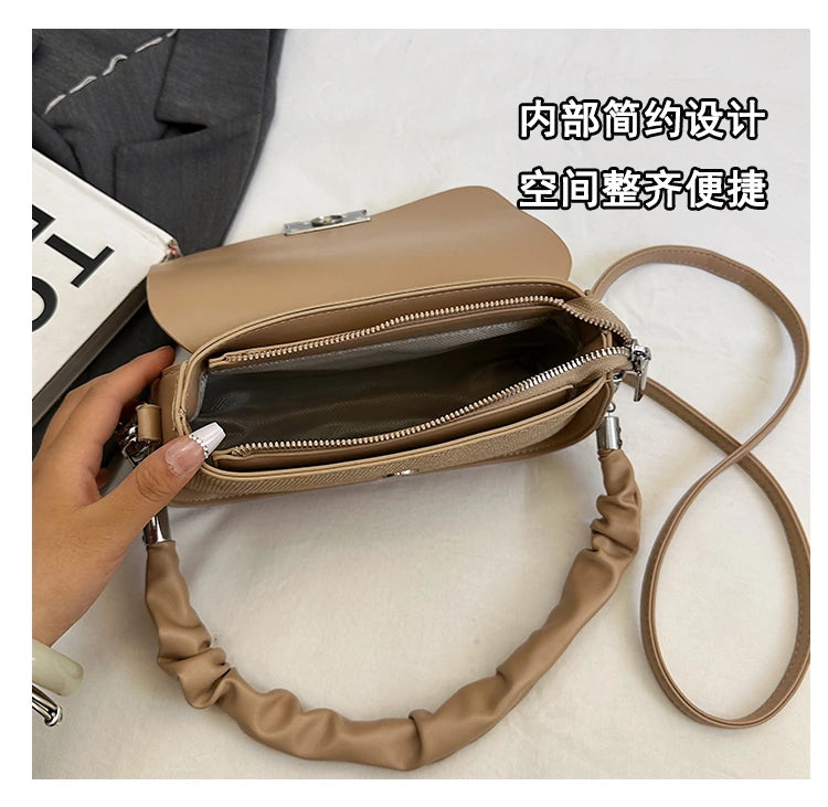 High Quality Fashionable Crossbody Bag Women's Designer Leather Handbag Minimalist Solid Color With Adjustable Shoulder Strap