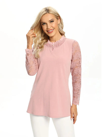 Women Woven Fashionable Casual Top For Spring And Autumn