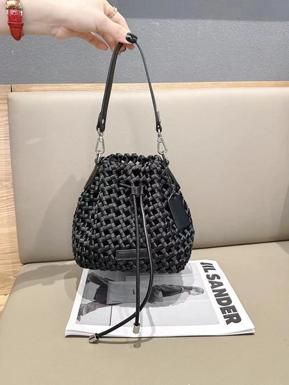 Tote bag woman Bucket bag handbags for women Nylon underarm purse European-style hand-woven bag for women