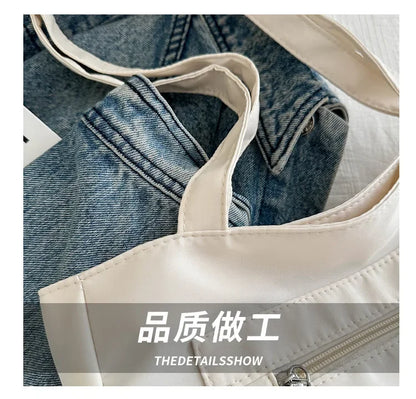 Women's New Canvas Tote Bag - Large-Capacity Versatile Shoulder Handheld for College Classes & Commute