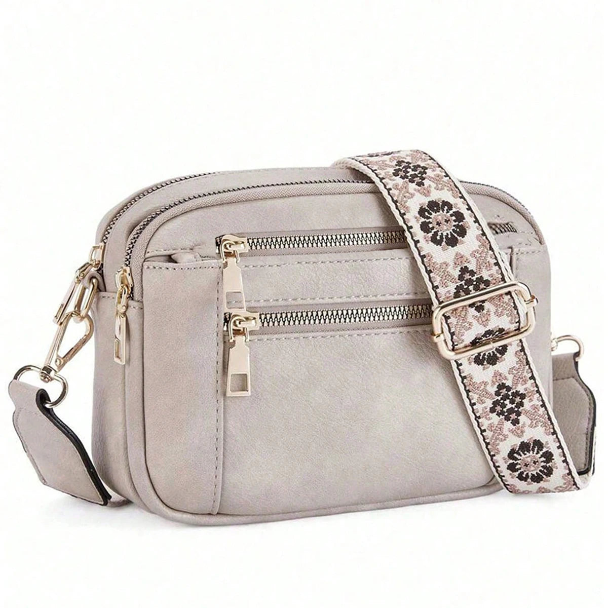 Small Square Crossbody Bag with Zipper