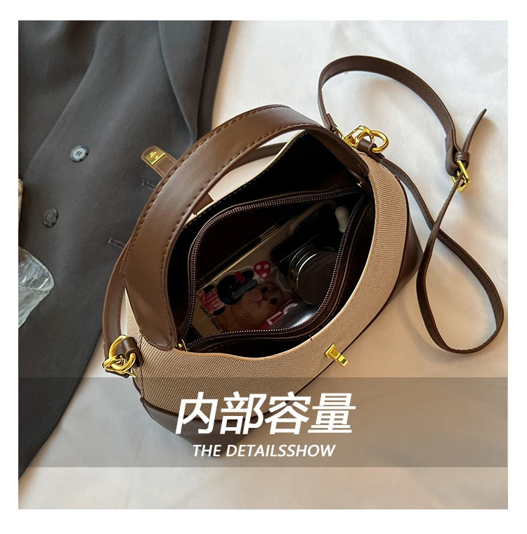 Women's Luxury Leather Fashion Classic Tote Bag Elegant Designer Shoulder Crossbody Handbag For Daily Sophisticated Looks