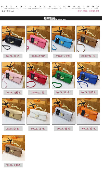 Women's Handbag New Bags For Women Metal Handle Leather Famous Brand Designer Crossbody Fashion Trend Shoulder Bag