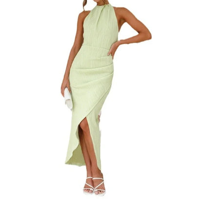 2025 New Fashion Women Summer Halter Backless Long Dress Woman Clothing Evening Party Dresses Casual Sexy Costume Mujer Vestido