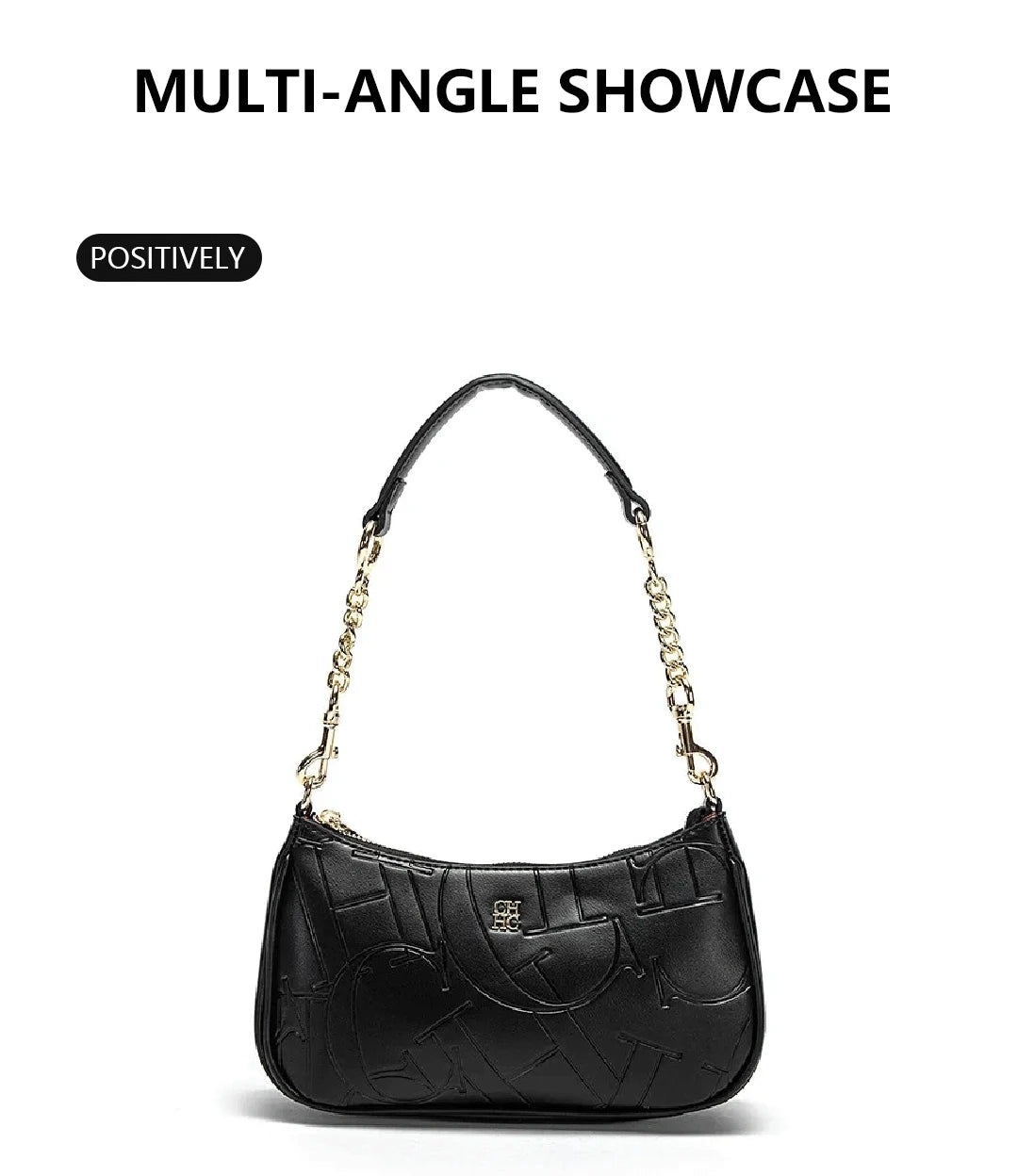 CH Women's Handbag Fashion Partition Durable Luxury Brand Fashion Large Capacity Bent Moon Bag Simple Shoulder Crossbody Bag