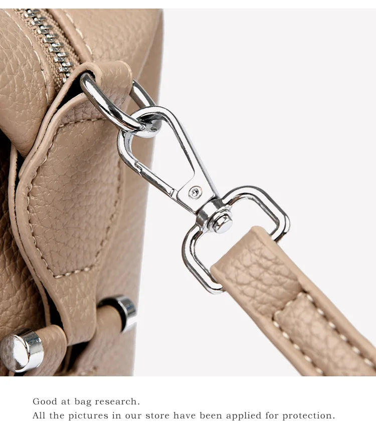 New Women's Handbag, Simple and Versatile Tote Bag, Large-Capacity Soft Leather Shoulder Bag, Crossbody Bag for Commuting and Shopping, High-End Solid Color Casual Bag