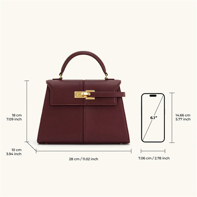 Women's Handbag Elise Designer Fashion 2025 New Burgundy Handbag Large Square Crossbody Bag High-end Women's Bag