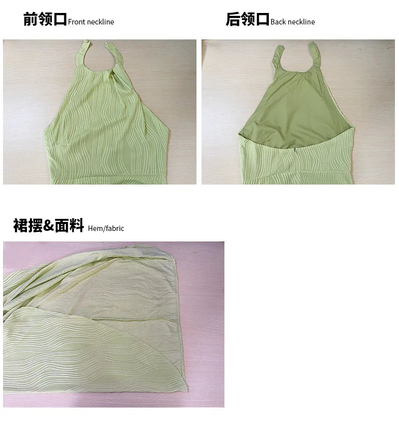 2025 New Fashion Women Summer Halter Backless Long Dress Woman Clothing Evening Party Dresses Casual Sexy Costume Mujer Vestido