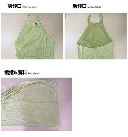 2025 New Fashion Women Summer Halter Backless Long Dress Woman Clothing Evening Party Dresses Casual Sexy Costume Mujer Vestido