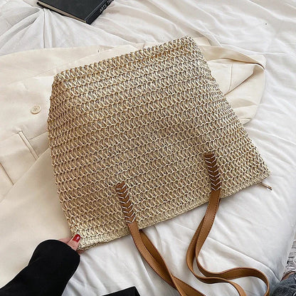 Women's Shoulder Handbag Bohemian 2024 Summer Fashion Straw Beach Tote Bag Travel Shopper Weaving Hand-woven Shopping Bags New