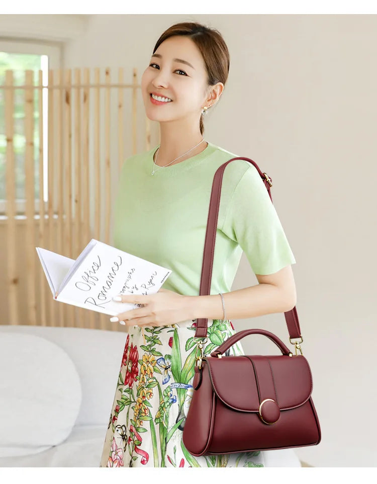 2025 New Fashionable Handbag for Women, Large Capacity, Simple Soft Leather Shoulder/Crossbody Bag, Perfect Gift