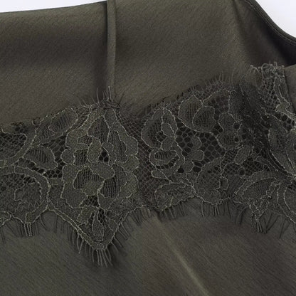 HH Woman Elegant Lace Decoration Camisole Underwear Style Top Female Spring Casual Sleeveless Backless Asymmetry Solid Tops