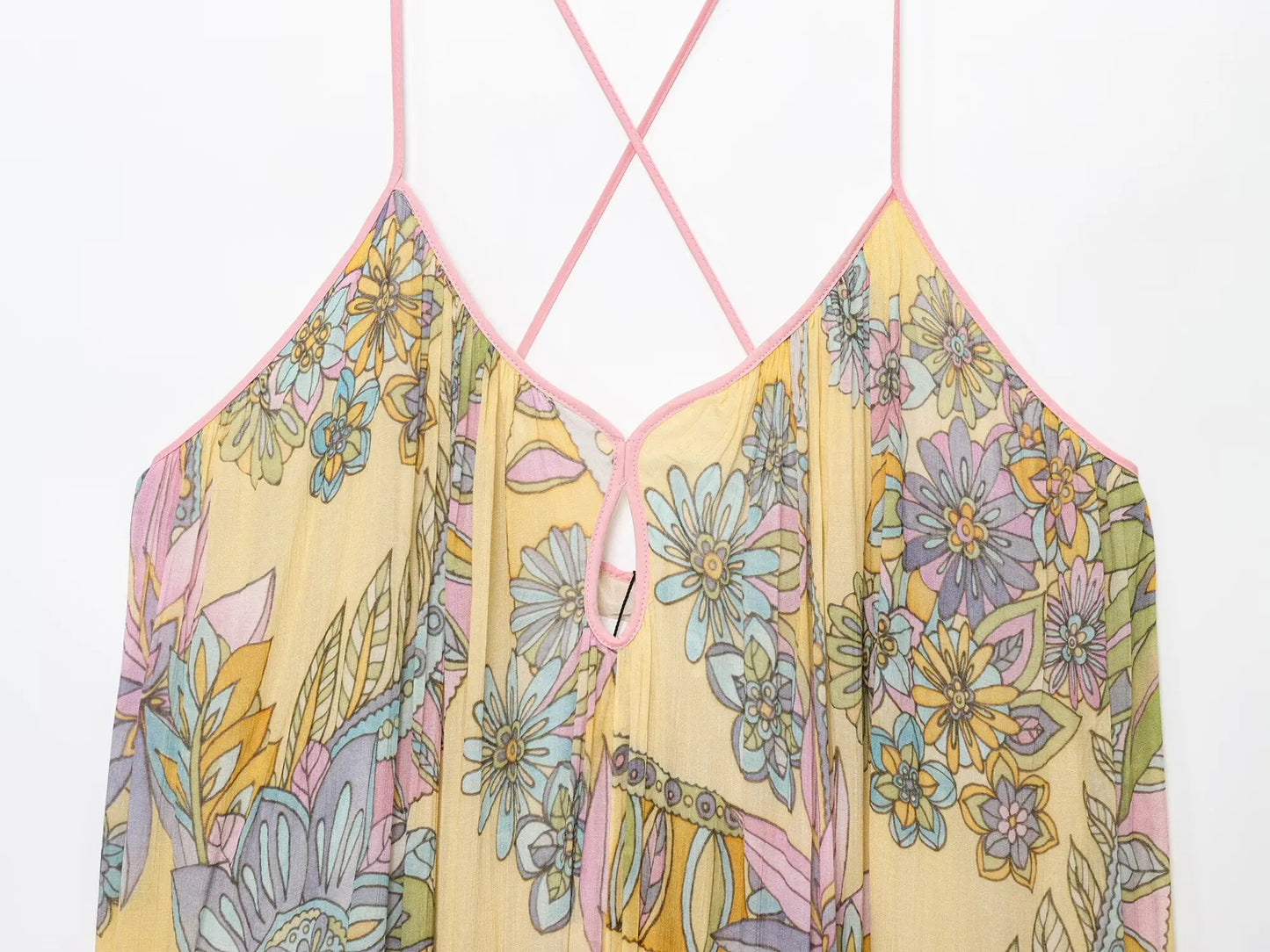 HH 2025 Woman's Summer Fashion V-neck Printed Sleeveless Dress Female Elegant Pleated Sexy Backless Casual Midi Long Dress