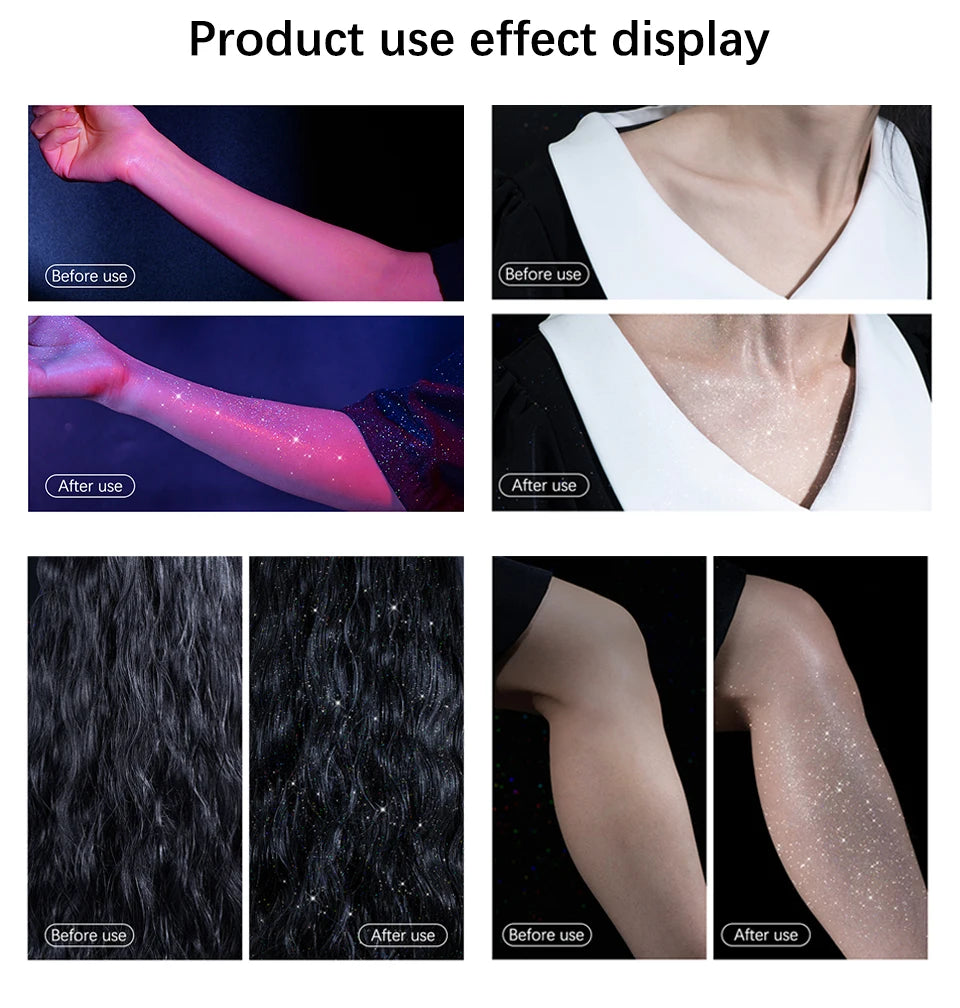 Hair Body Glitter for Body Shimmer Makeups Nightclub Party Body Spray Mist Shine Makeup Beauty Health Glitter Spray Cosmetics