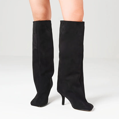 Women’s Suede High-Heel Knee Boots