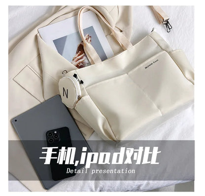 Women Shoulder Crossbody Bag Japanese Canvas Tote Messenger Bag for Student 2024 Ladies Hand Bags Female Handbag Bolsa Feminina