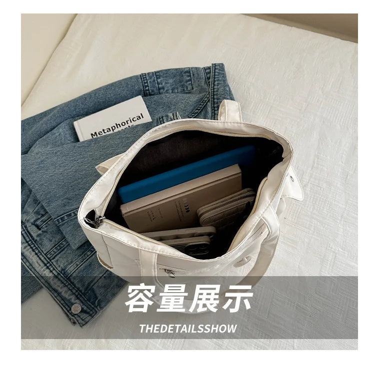 Women's New Canvas Tote Bag - Large-Capacity Versatile Shoulder Handheld for College Classes & Commute