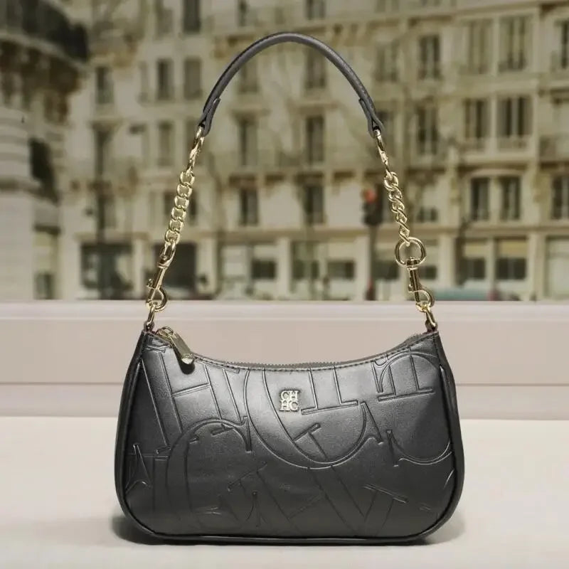 CH Women's Handbag Fashion Partition Durable Luxury Brand Fashion Large Capacity Bent Moon Bag Simple Shoulder Crossbody Bag