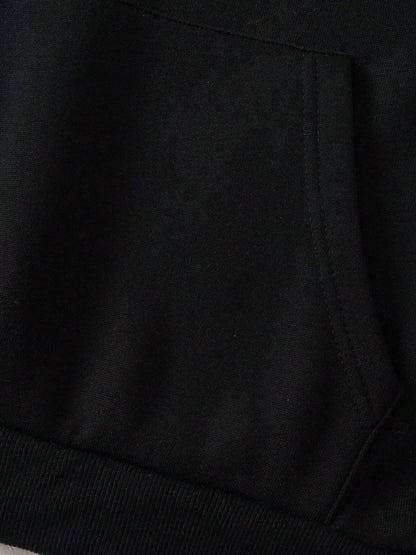 Plus Size Printed Loose Pullover Hoodie