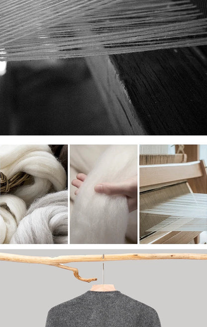 Fashion Clock Women Shawl Sweater 100% Wool Shawl Warm Female Mixed-use Cloak Autumn Winter Scarf French Tassel Cozy Wrap Clothi