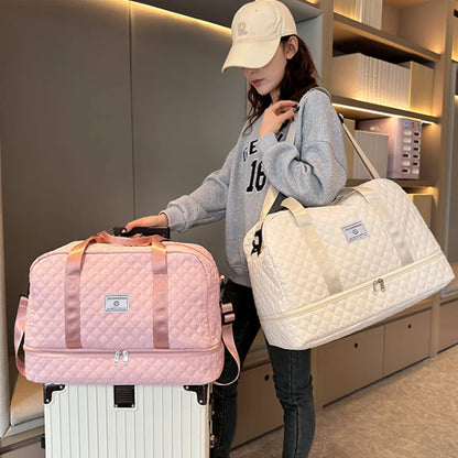 Large Capacity Gym Bag, Handbag - Fashionable and Practical Compartment Design, Suitable for Gym,Yoga and Shoulder Bag for Women