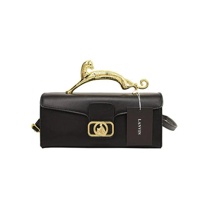 Women's Handbag New Bags For Women Metal Handle Leather Famous Brand Designer Crossbody Fashion Trend Shoulder Bag