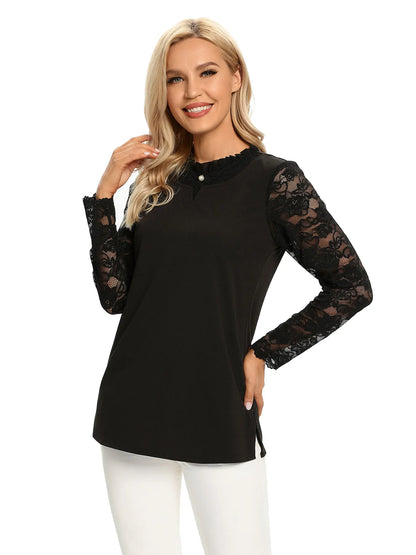 Women Woven Fashionable Casual Top For Spring And Autumn