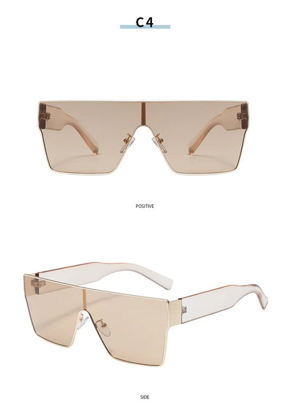 Square Sunglasses Women Men Fashion Trendy Luxury Brand Design One Piece Decoration Sun Glasses Outdoors Travel Driving UV400