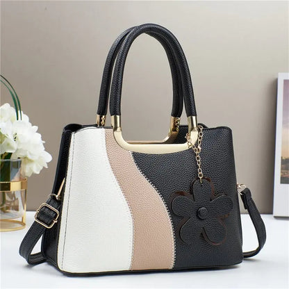Elegant Crossbody Handbag Leather Women's Bag High-End Luxury Famous Designer Refined Trim Vintage Commuter Bag