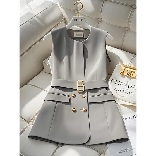 Women Vest Coat 2025 Fashion New Spring Autumn Casual Temperament Sleeveless Ladies Vest Jacket Loose Lady Waistcoat Coat Tops