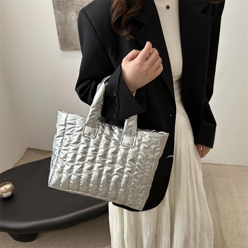 2025 Fashionable and simple women's handbag, large-capacity soft single-shoulder bag, solid color casual and elegant handbag