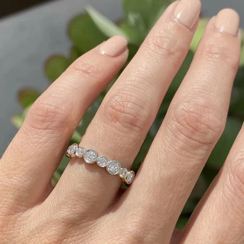 Round Cubic Zirconia Ring for Women