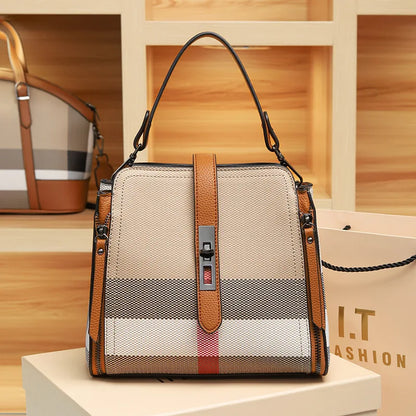 2025 Women's Tote Bag, Luxury Checkered Bucket Purse, Fashionable Shoulder Crossbody Bag, High Quality Handbag for Daily Use