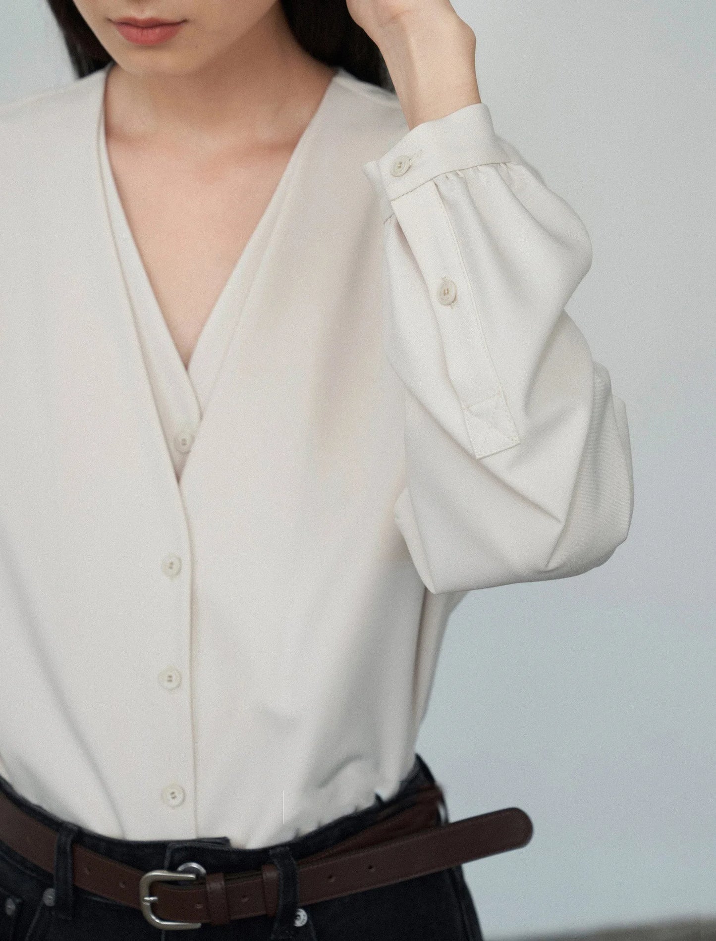 Women Spring White Blouses Fake Two Pieces Design V-Necl Womens Tops And Blouses Fashion Casual Shirt Blusas Roupa Feminina