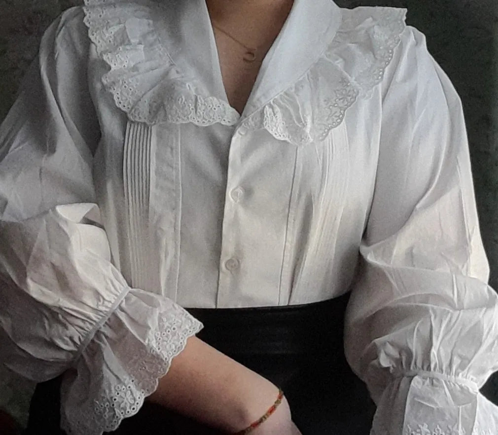 Women Blouse Female Shirt Summer Womens Blouses Spring Maxi Blusas Casual Elegant Vintage Long Sleeve Cotton Oversize Loose