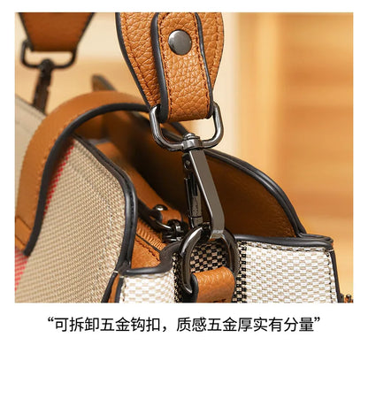 2025 Women's Tote Bag, Luxury Checkered Bucket Purse, Fashionable Shoulder Crossbody Bag, High Quality Handbag for Daily Use