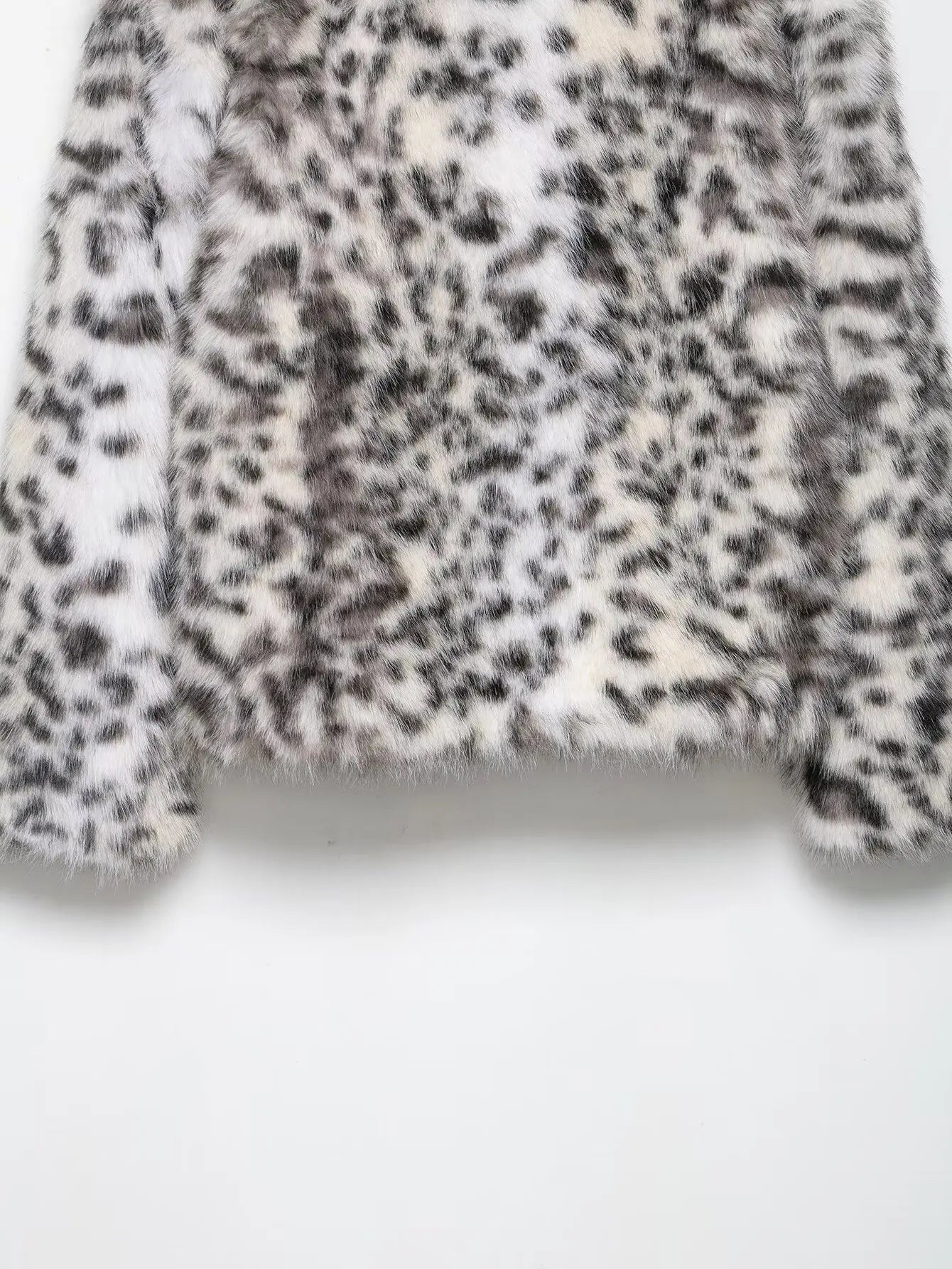 HH Woman's Fashion Coats Print Turn-Down Collar Long Sleeves Pockets Single-Breasted Female Winter Elegant Warm Jackets