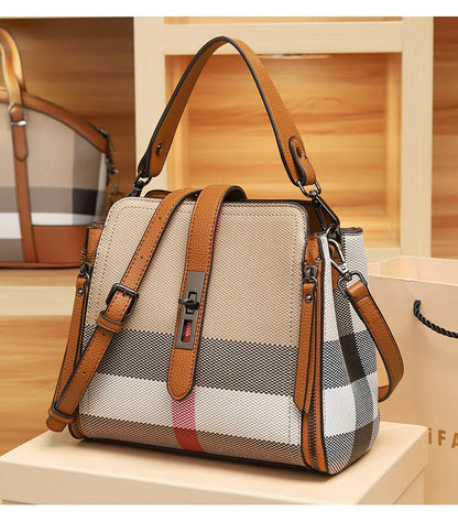 2025 Women's Tote Bag, Luxury Checkered Bucket Purse, Fashionable Shoulder Crossbody Bag, High Quality Handbag for Daily Use