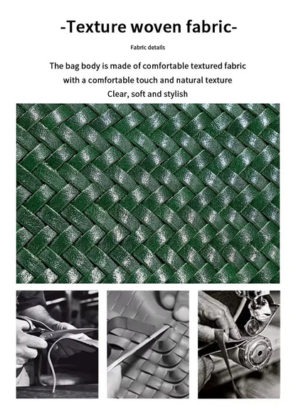 2025 new women's handbag high-end hand-woven large-capacity shoulder tote bag underarm bag crossbody versatile bucket bag