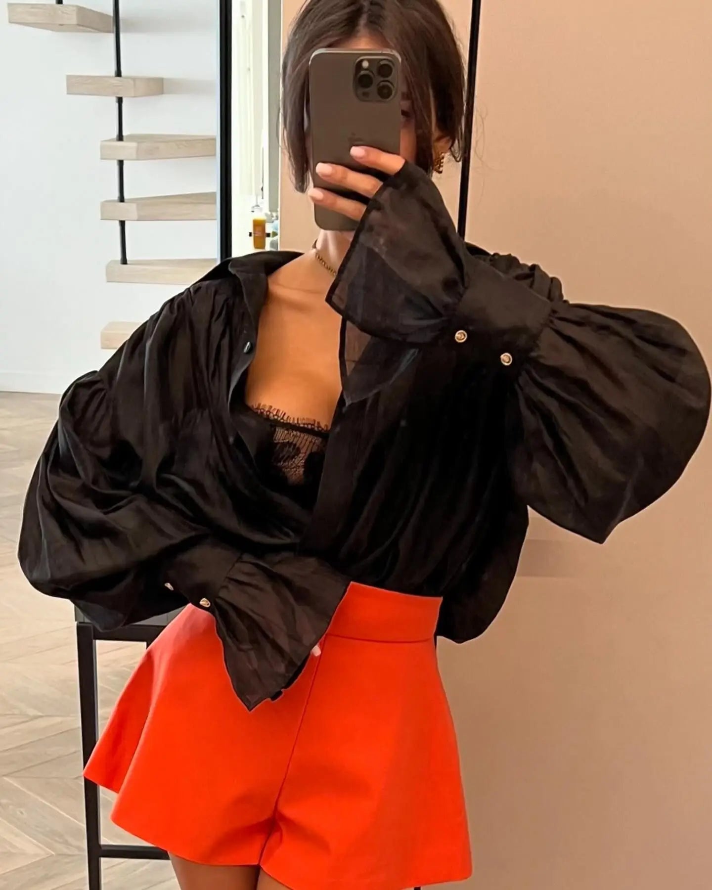 Women's Clothing 2025 Autumn New Sweet Fresh Loose Lapel Lantern Sleeve Long Sleeve Shirt Ladies Tops