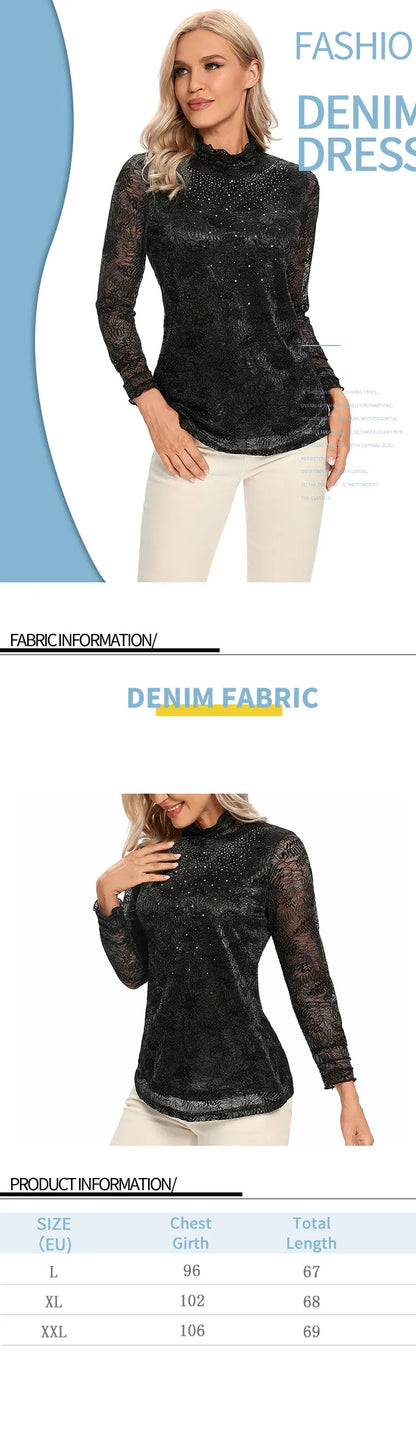 Women Woven Fashionable Casual Top For Spring And Autumn