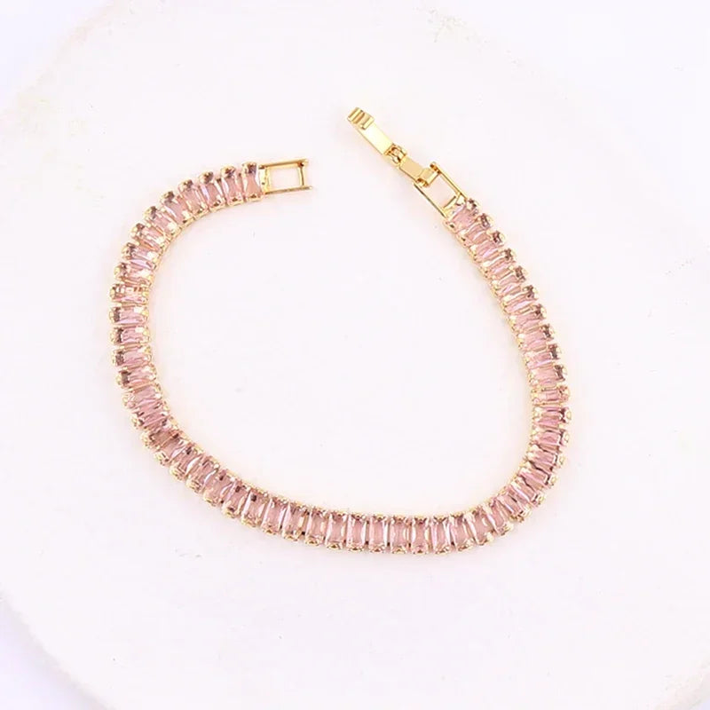 18K Gold Plated Geometric Zircon Bracelet