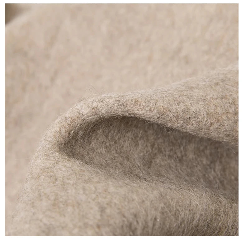 Fashion Clock Women Shawl Sweater 100% Wool Shawl Warm Female Mixed-use Cloak Autumn Winter Scarf French Tassel Cozy Wrap Clothi