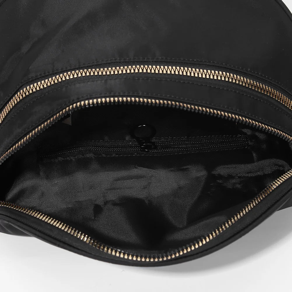 Bum Bags for Women Nylon Crossbody Bag Solid Spacious Fanny Packs with Adjustable Strap Trendy Solid Color Shoulder Bag