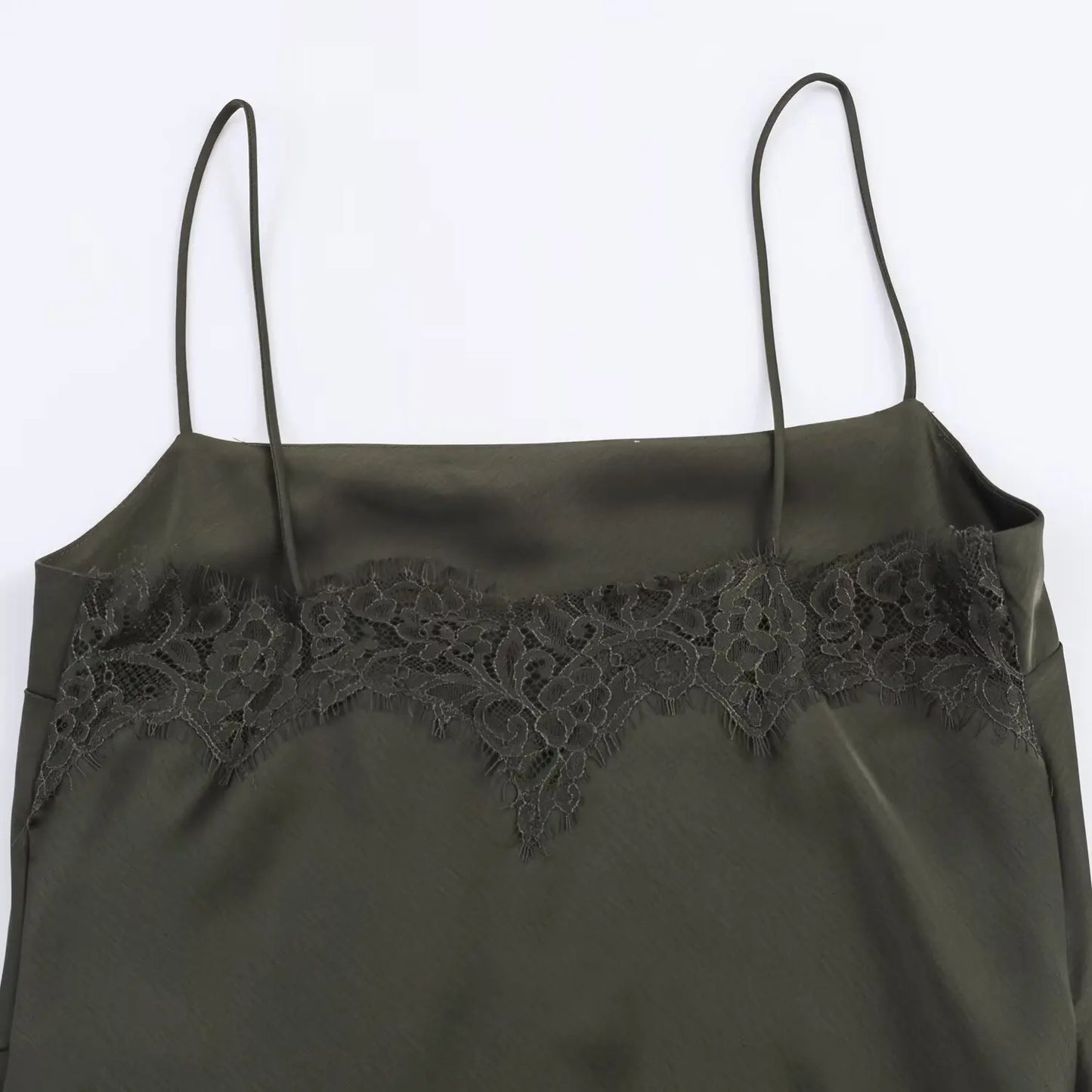 HH Woman Elegant Lace Decoration Camisole Underwear Style Top Female Spring Casual Sleeveless Backless Asymmetry Solid Tops