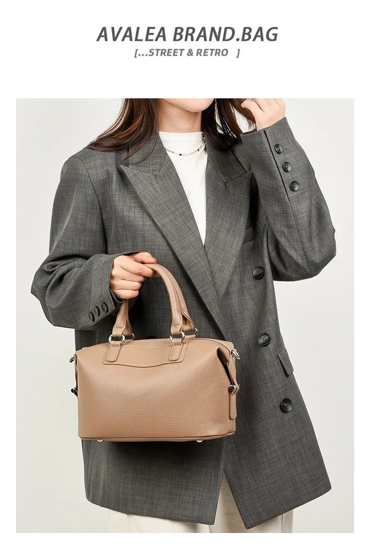 New Women's Handbag, Simple and Versatile Tote Bag, Large-Capacity Soft Leather Shoulder Bag, Crossbody Bag for Commuting and Shopping, High-End Solid Color Casual Bag